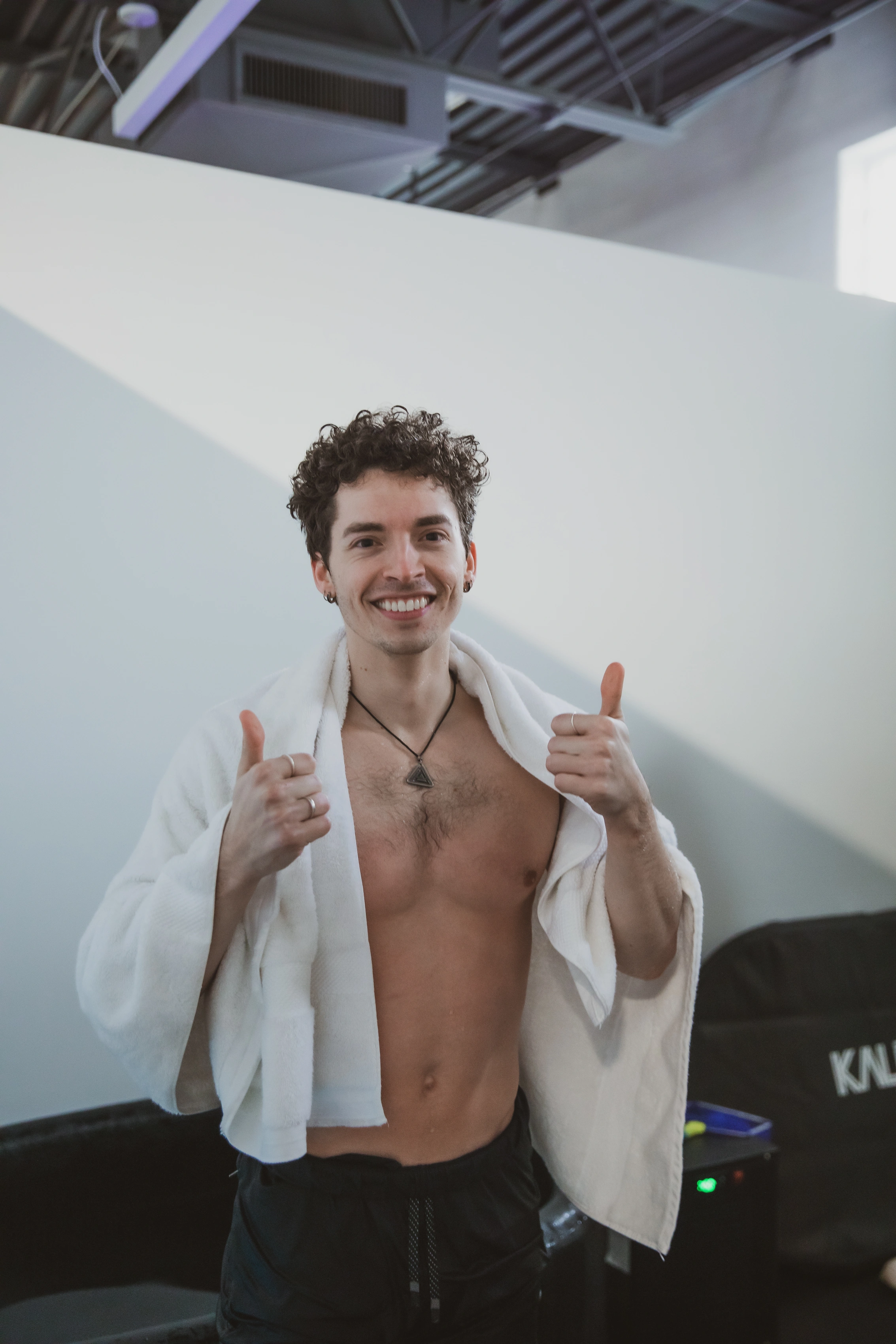 A member after a cold plunge at Move Detroit